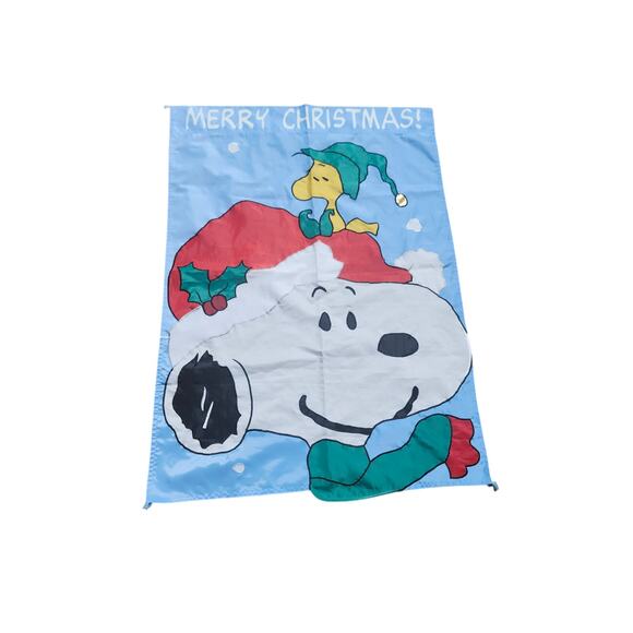 Peanuts Snoopy Woodstock Christmas Yard Flag 28"x40" - Picture 1 of 8